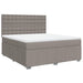 Pat continental cu saltea, gri taupe, 180x200 cm, textil - WALTI WALTI
