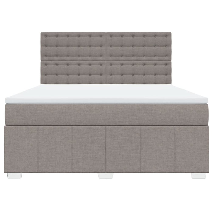 Pat continental cu saltea, gri taupe, 180x200 cm, textil - WALTI WALTI