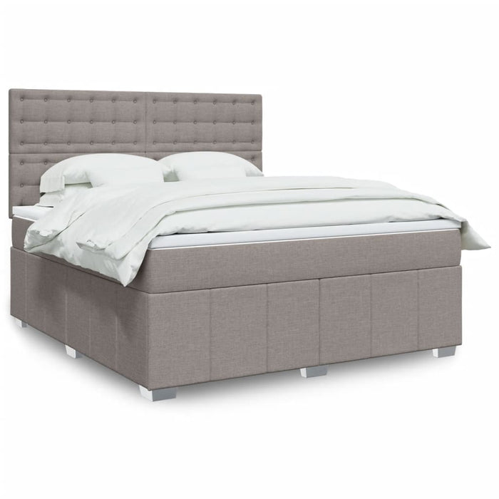 Pat continental cu saltea, gri taupe, 180x200 cm, textil - WALTI WALTI
