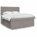 Pat continental cu saltea, gri taupe, 180x200 cm, textil - WALTI WALTI