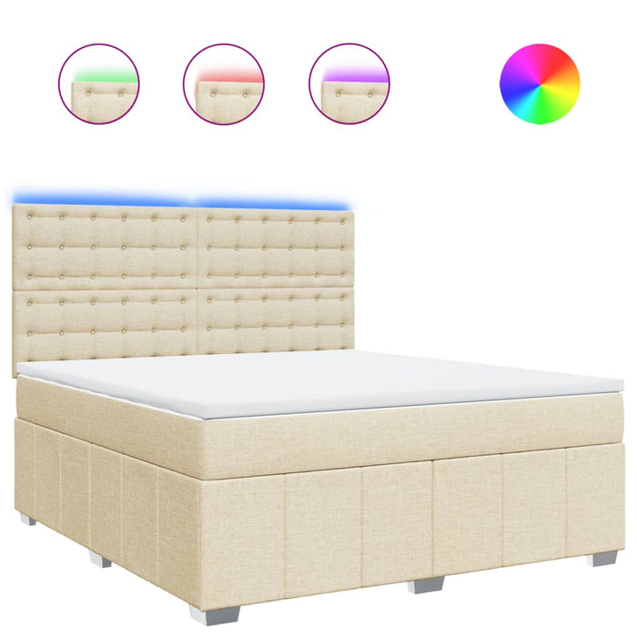 Pat continental cu saltea, crem, 180x200 cm, textil - WALTI WALTI