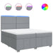Pat box spring cu saltea, gri deschis, 200x200 cm, textil - WALTI WALTI