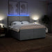 Pat box spring cu saltea, gri deschis, 200x200 cm, textil - WALTI WALTI