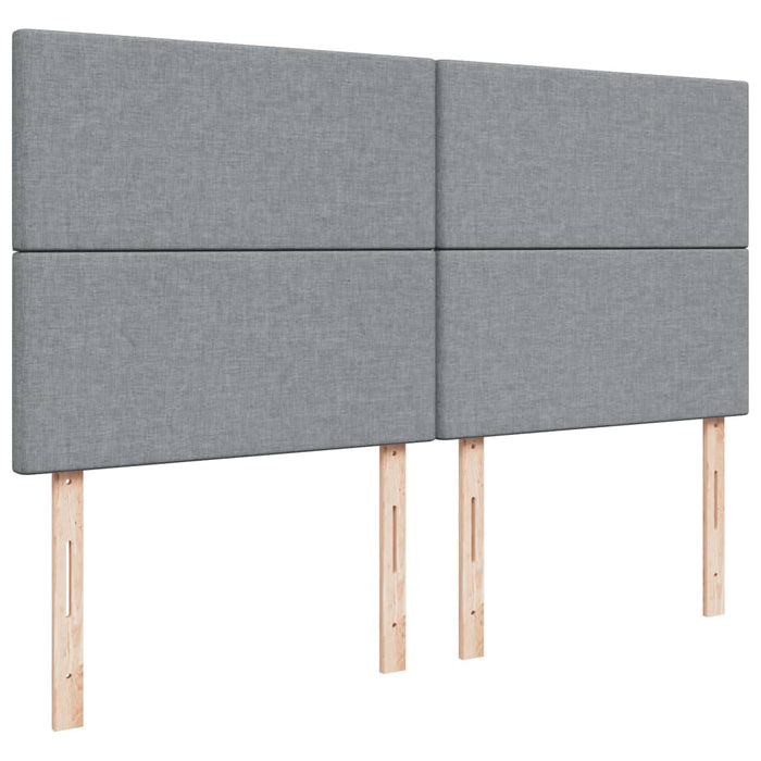 Pat box spring cu saltea, gri deschis, 200x200 cm, textil - WALTI WALTI
