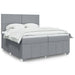 Pat box spring cu saltea, gri deschis, 200x200 cm, textil - WALTI WALTI