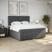 Pat box spring cu saltea, gri închis, 200x200 cm, textil - WALTI WALTI
