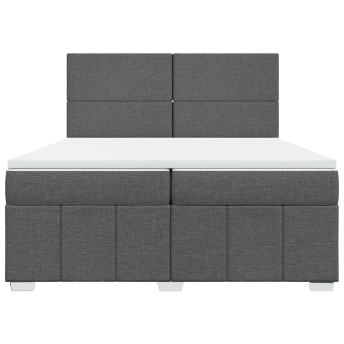 Pat box spring cu saltea, gri închis, 200x200 cm, textil - WALTI WALTI