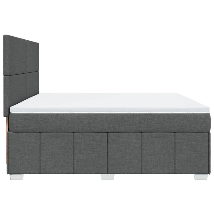 Pat box spring cu saltea, gri închis, 200x200 cm, textil - WALTI WALTI