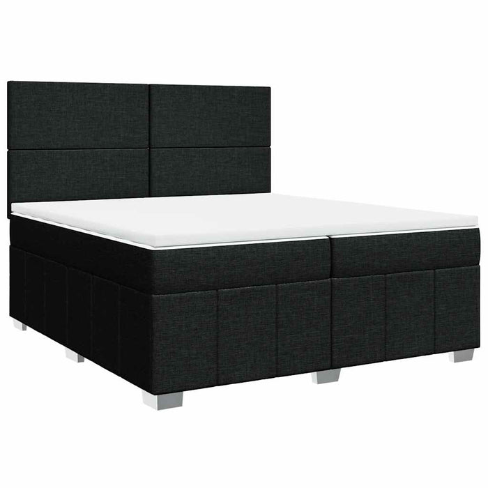 Pat box spring cu saltea, negru, 200x200 cm, textil - WALTI WALTI
