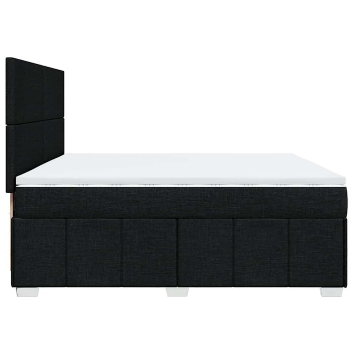 Pat box spring cu saltea, negru, 200x200 cm, textil - WALTI WALTI