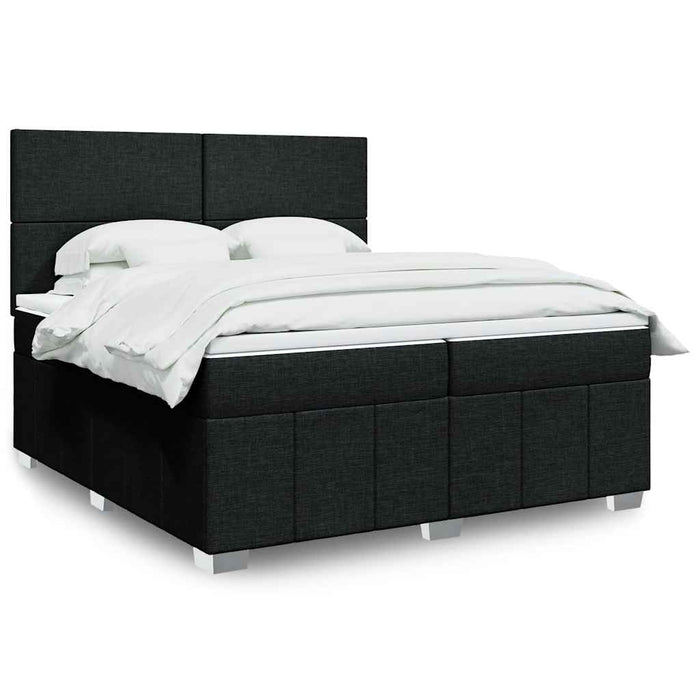 Pat box spring cu saltea, negru, 200x200 cm, textil - WALTI WALTI