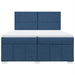 Pat box spring cu saltea, albastru, 200x200 cm, textil - WALTI WALTI
