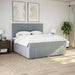 Pat box spring cu saltea, gri deschis, 200x200 cm, textil - WALTI WALTI