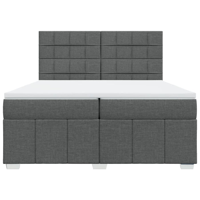 Pat box spring cu saltea, gri închis, 200x200 cm, textil - WALTI WALTI