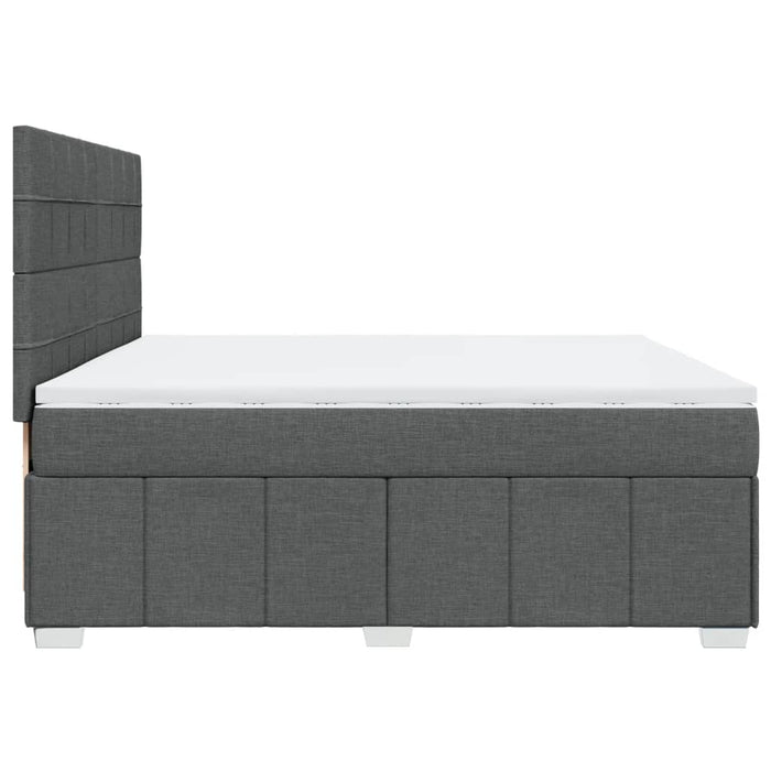 Pat box spring cu saltea, gri închis, 200x200 cm, textil - WALTI WALTI