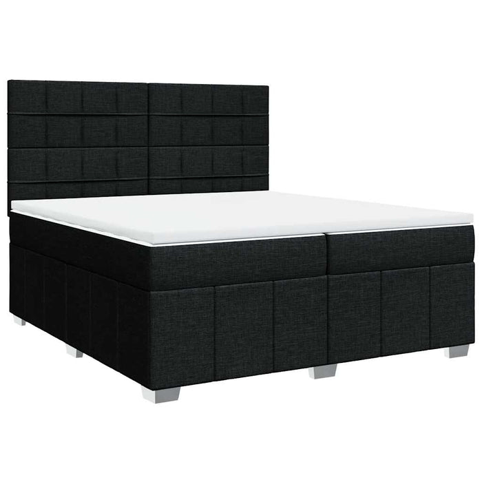 Pat box spring cu saltea, negru, 200x200 cm, textil - WALTI WALTI