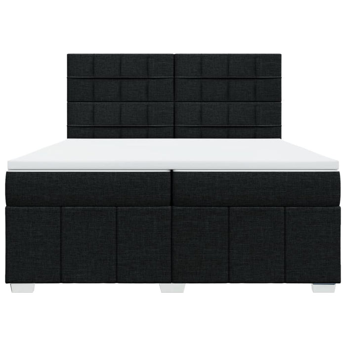 Pat box spring cu saltea, negru, 200x200 cm, textil - WALTI WALTI