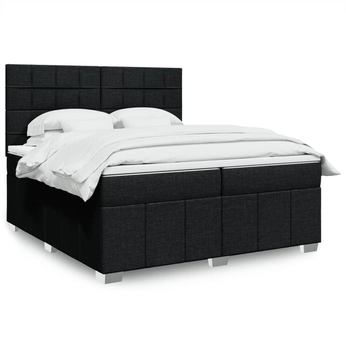 Pat box spring cu saltea, negru, 200x200 cm, textil - WALTI WALTI