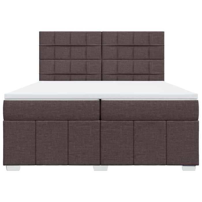 Pat box spring cu saltea, maro închis, 200x200 cm, textil - WALTI WALTI