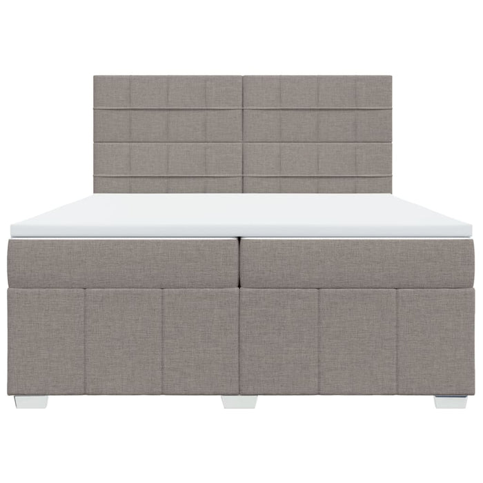 Pat box spring cu saltea, gri taupe, 200x200 cm, textil - WALTI WALTI