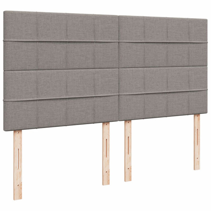 Pat box spring cu saltea, gri taupe, 200x200 cm, textil - WALTI WALTI