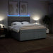 Pat box spring cu saltea, gri deschis, 200x200 cm, textil - WALTI WALTI