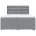 Pat box spring cu saltea, gri deschis, 200x200 cm, textil - WALTI WALTI