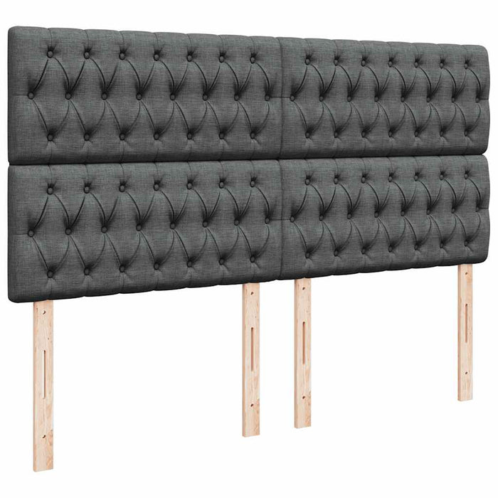 Pat box spring cu saltea, gri închis, 200x200 cm, textil - WALTI WALTI