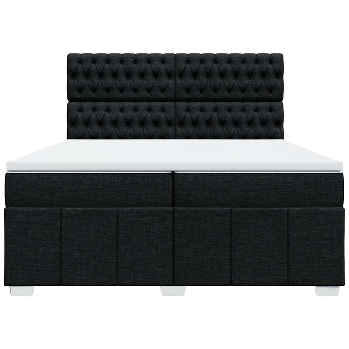 Pat box spring cu saltea, negru, 200x200 cm, textil - WALTI WALTI