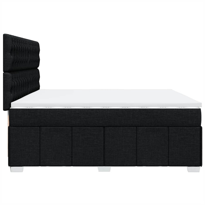 Pat box spring cu saltea, negru, 200x200 cm, textil - WALTI WALTI
