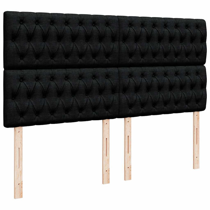 Pat box spring cu saltea, negru, 200x200 cm, textil - WALTI WALTI