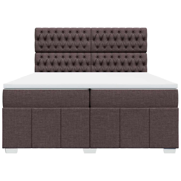 Pat box spring cu saltea, maro închis, 200x200 cm, textil - WALTI WALTI