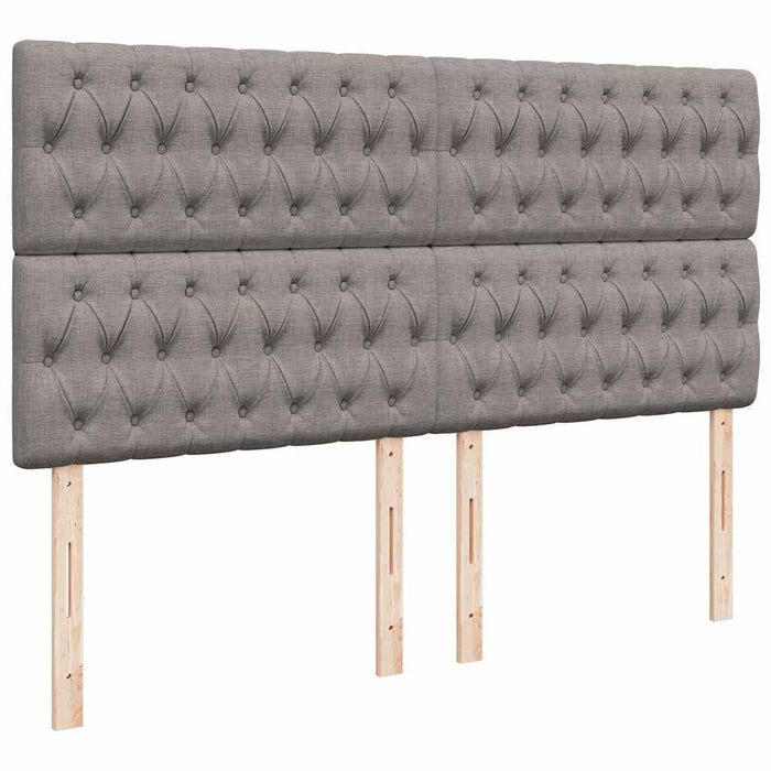 Pat box spring cu saltea, gri taupe, 200x200 cm, textil WALTI