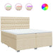 Pat box spring cu saltea, crem, 200x200 cm, textil - WALTI WALTI