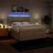 Pat box spring cu saltea, crem, 200x200 cm, textil - WALTI WALTI