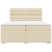 Pat box spring cu saltea, crem, 200x200 cm, textil - WALTI WALTI