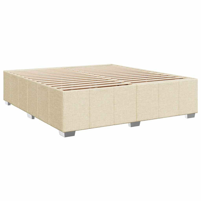 Pat box spring cu saltea, crem, 200x200 cm, textil - WALTI WALTI