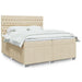 Pat box spring cu saltea, crem, 200x200 cm, textil - WALTI WALTI