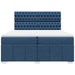 Pat box spring cu saltea, albastru, 200x200 cm, textil - WALTI WALTI