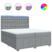 Pat box spring cu saltea, gri deschis, 200x200 cm, textil - WALTI WALTI