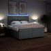 Pat box spring cu saltea, gri deschis, 200x200 cm, textil - WALTI WALTI