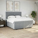 Pat box spring cu saltea, gri deschis, 200x200 cm, textil - WALTI WALTI
