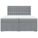 Pat box spring cu saltea, gri deschis, 200x200 cm, textil - WALTI WALTI