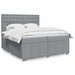 Pat box spring cu saltea, gri deschis, 200x200 cm, textil - WALTI WALTI