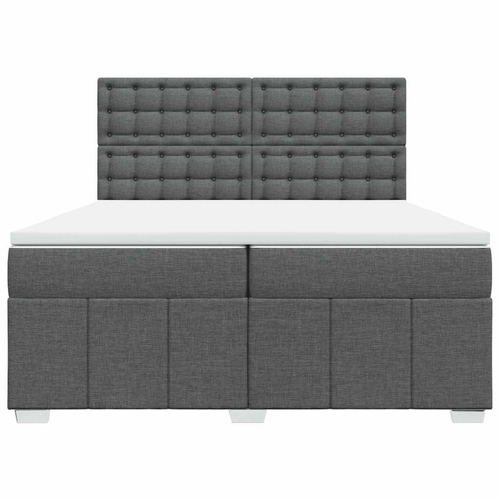 Pat box spring cu saltea, gri închis, 200x200 cm, textil - WALTI WALTI