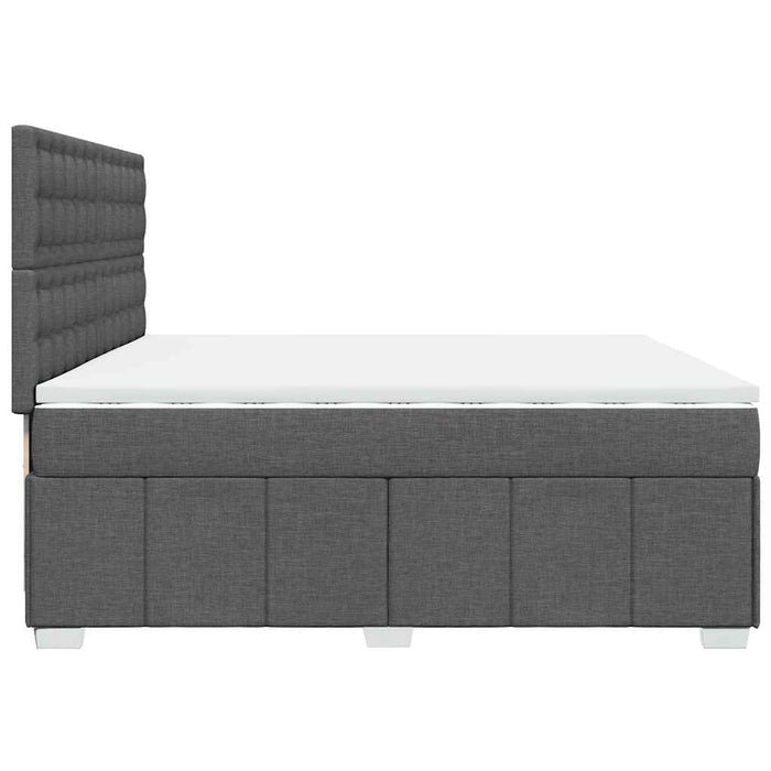 Pat box spring cu saltea, gri închis, 200x200 cm, textil - WALTI WALTI