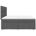 Pat box spring cu saltea, gri închis, 200x200 cm, textil - WALTI WALTI