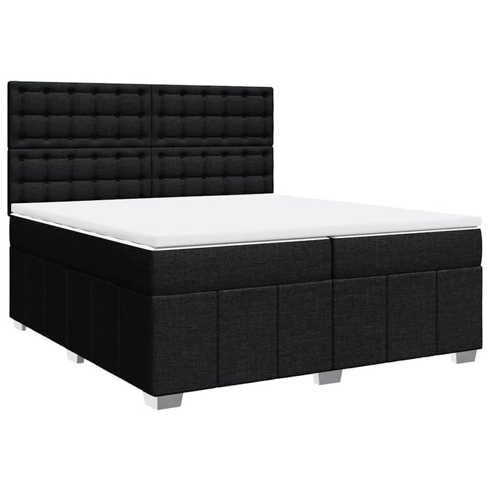 Pat box spring cu saltea, negru, 200x200 cm, textil - WALTI WALTI