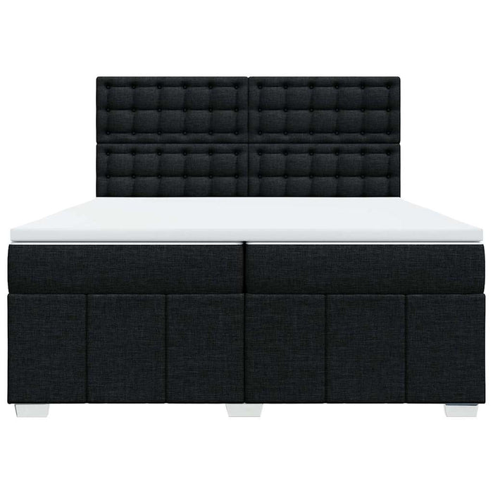 Pat box spring cu saltea, negru, 200x200 cm, textil - WALTI WALTI