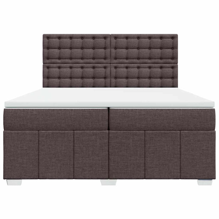 Pat box spring cu saltea, maro închis, 200x200 cm, textil - WALTI WALTI